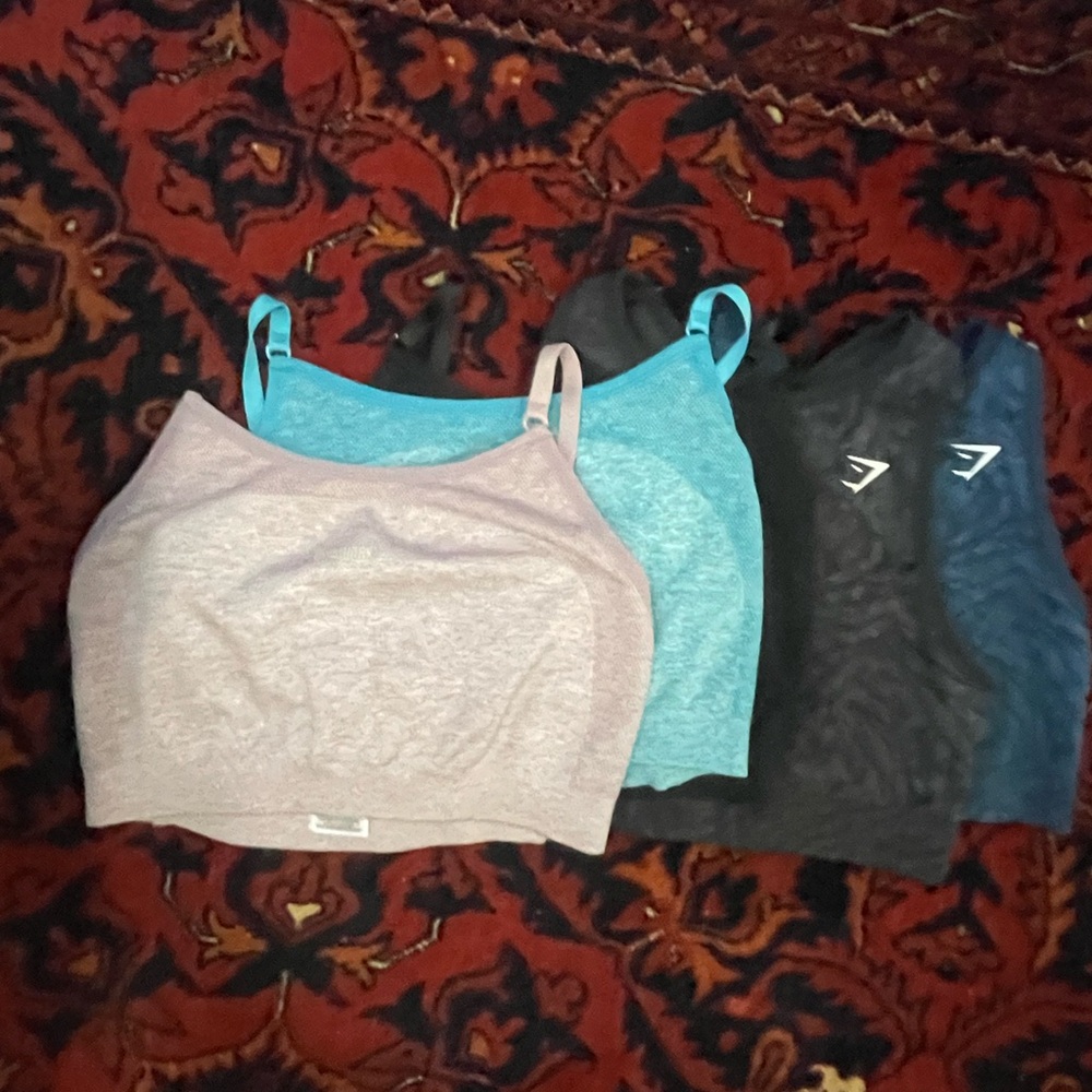 Gymshark Sports Bra Trio - Pink, Blue, Black